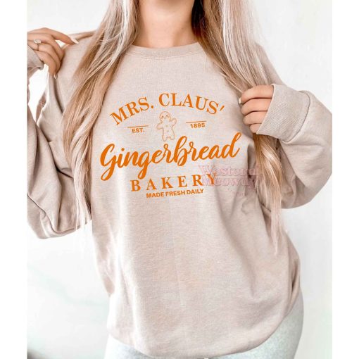 Mrs.Claus Ginger Bread Bakery Christmas Sweatshirt