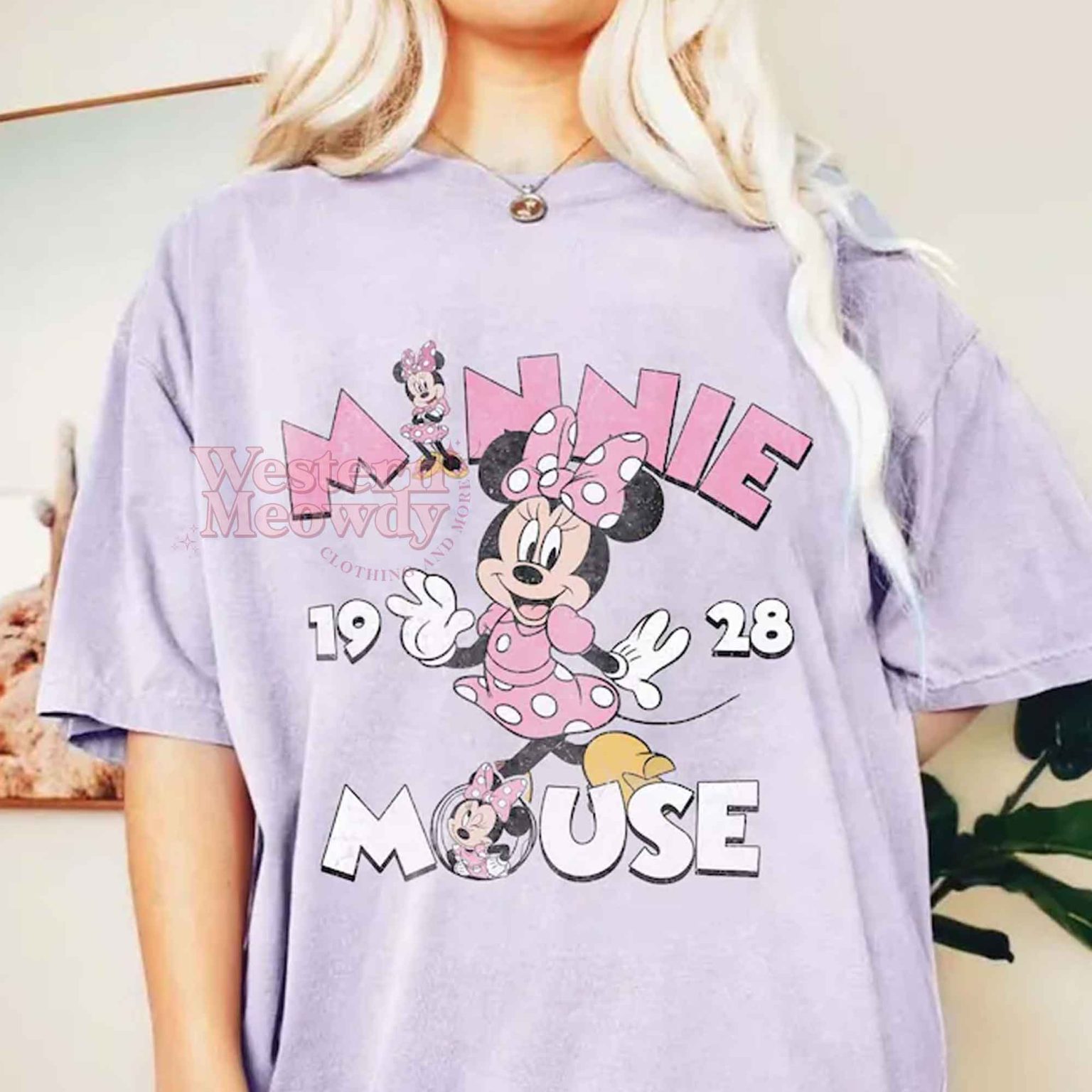 Retro Minnie Mouse T-shirt - Western Meowdy