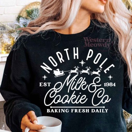 North Pole Milk Cookie Co Christmas Sweatshirt