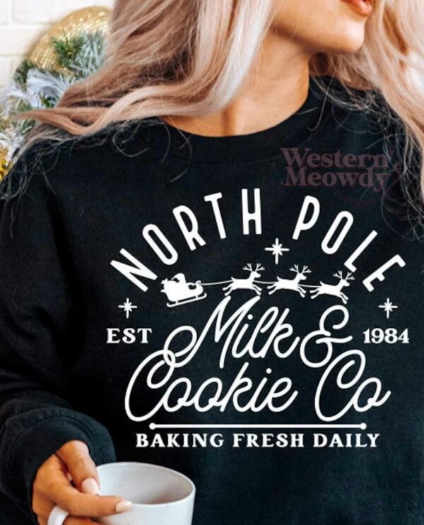 North Pole Milk Cookie Co Christmas Sweatshirt
