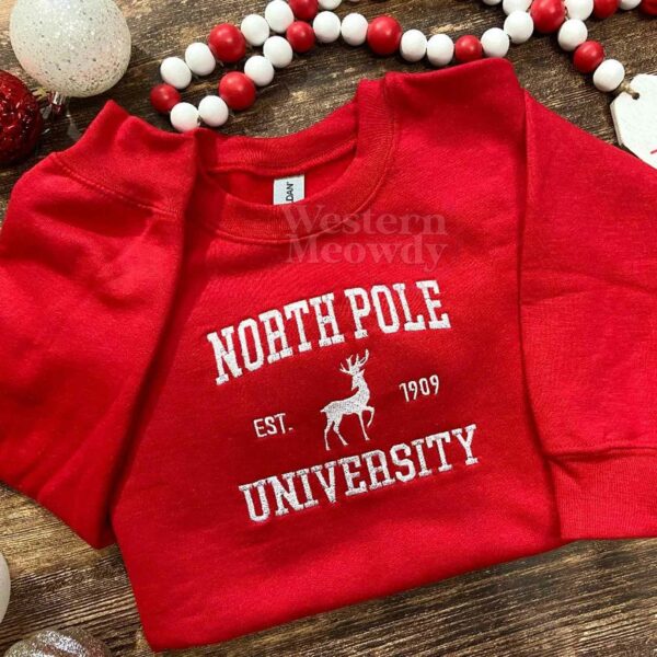 North Pole University Est 1909 Embroidered Crewneck
