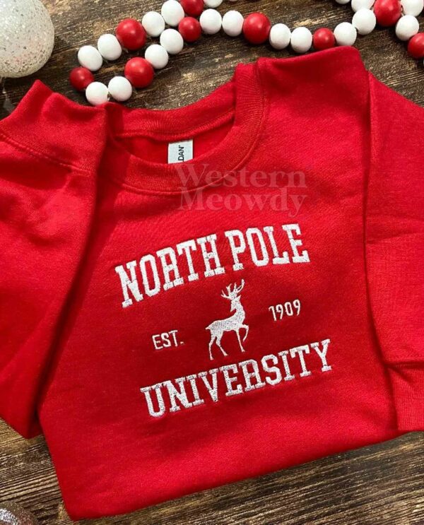 North Pole University Est 1909 Embroidered Crewneck