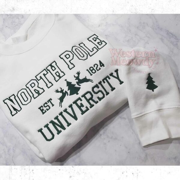 North Pole University Est 1824 Embroidered Sweatshirt