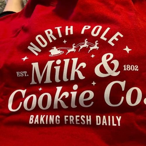 North Pole Milk & Cookie Co Christmas Sweatshirt photo review