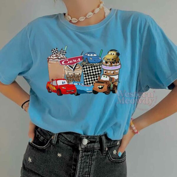 Lightning Mcqueen Car Coffee Cups Style Shirt