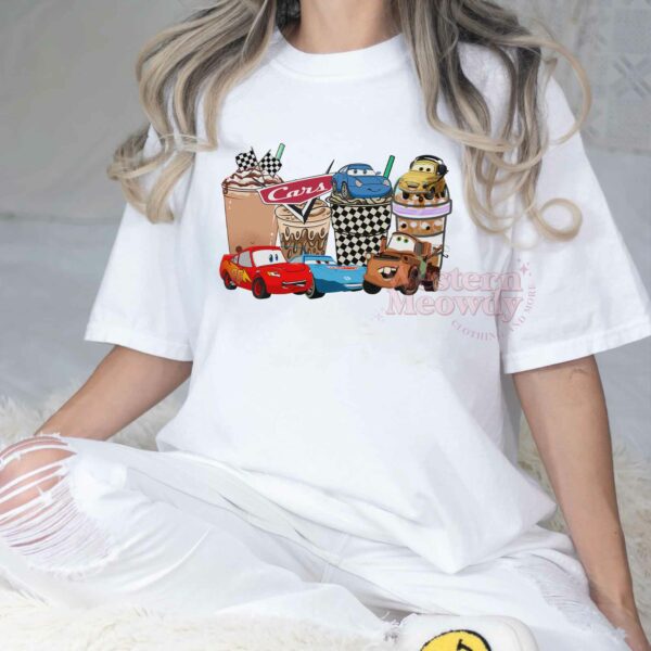 Lightning Mcqueen Car Coffee Cups Style Shirt