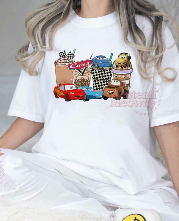 Lightning Mcqueen Car Coffee Cups Style Shirt