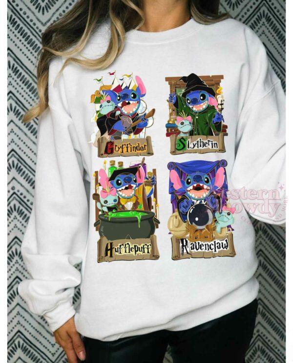 Stitch Halloween Harry Potter Houses Sweatshirt Stitch Halloween Harry Potter Houses Sweatshirt