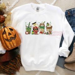Christmas Elf Coffee Cups Sweatshirt