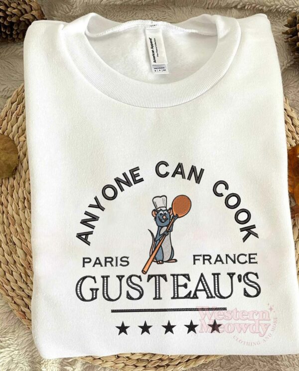 Remy Ratatouille Gusteau’s Anyone can cook Embroidered Sweatshirt