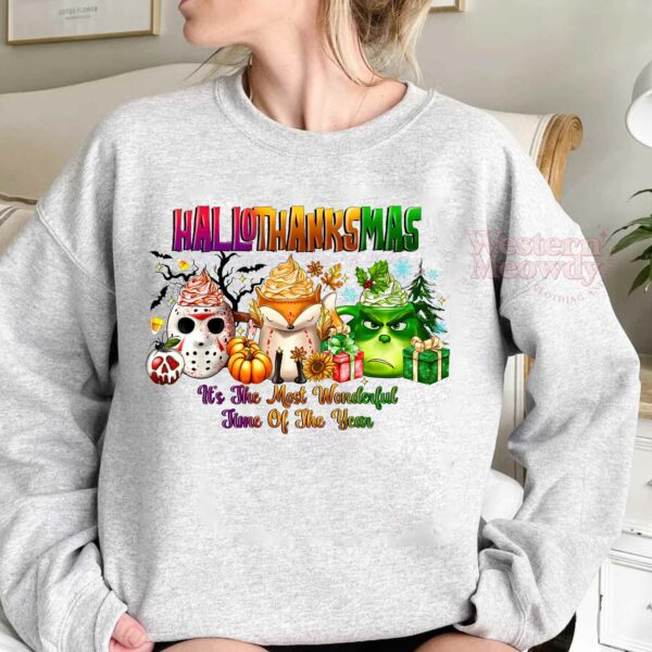 Hallo Thanksmas Grinch Halloween Killer Christmas Sweatshirt