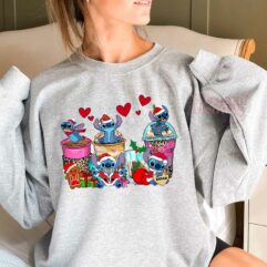 Stitch Christmas Coffee Cups Sweatshirt
