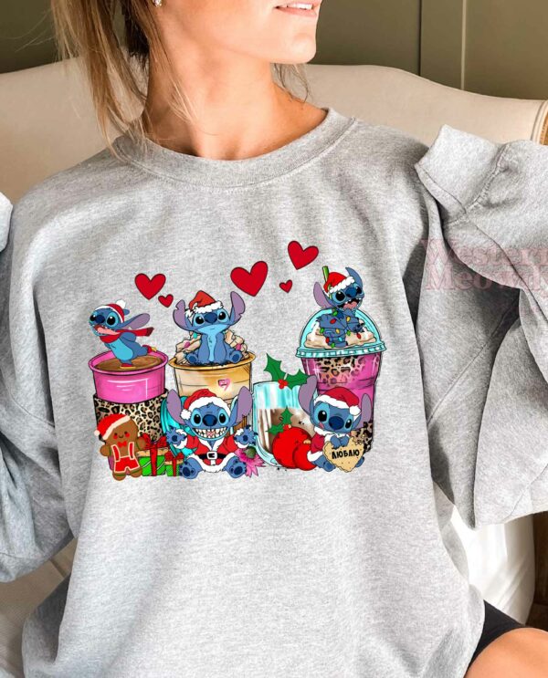 Stitch Christmas Coffee Cups Sweatshirt