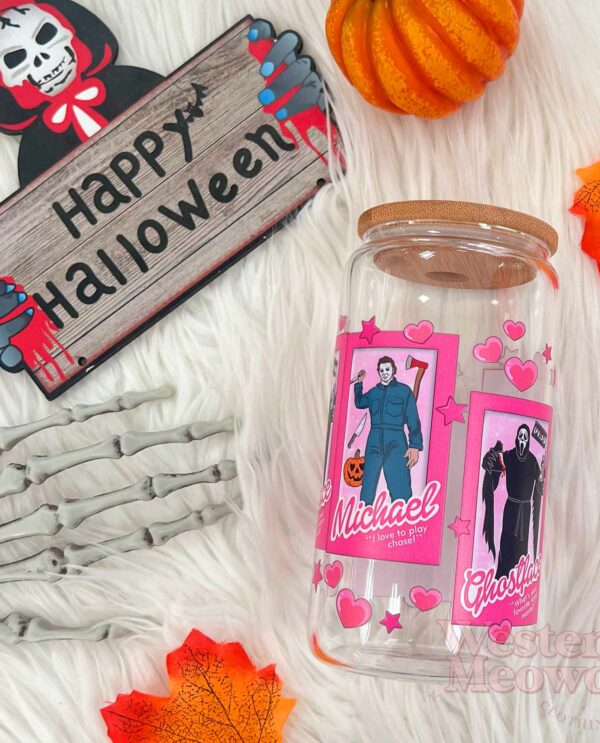 Halloween Killers Cute Coffee Cups 16oz Libbey Glass