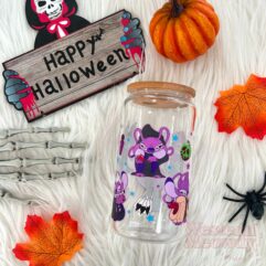 Stitch Halloween Coffee Cups 16oz Libbey Glass