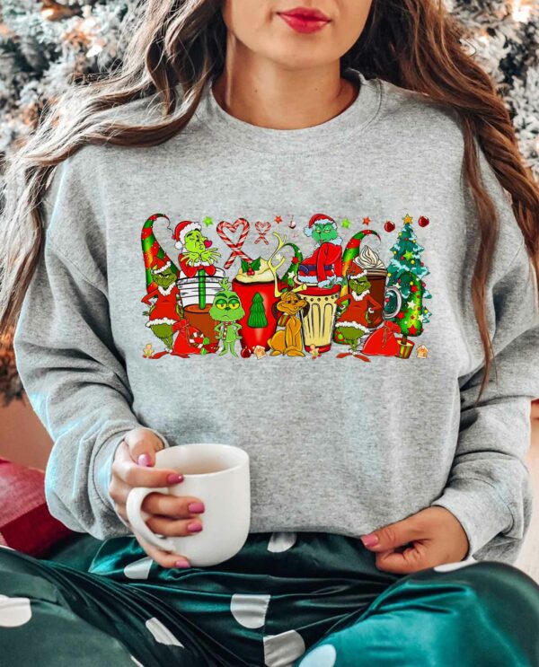 Grinch Coffee Cups with Friends Sweatshirt