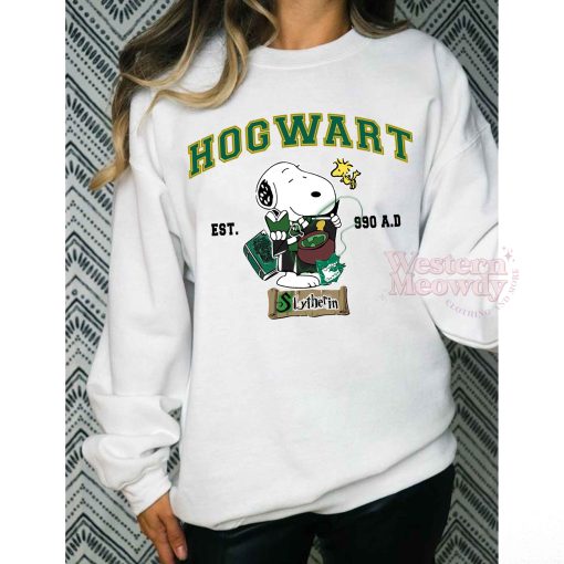 90s Snoopy Halloween Hogwarts House Sweatshirt
