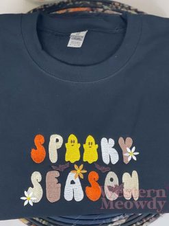 Vintage Spooky Season Embroidered Sweatshirt