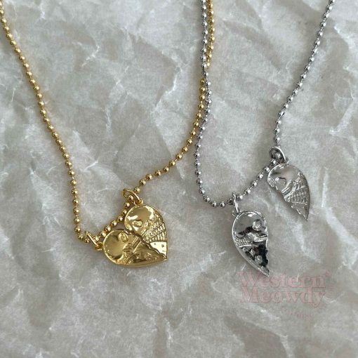 Kissing Skull Friend Charm Necklace