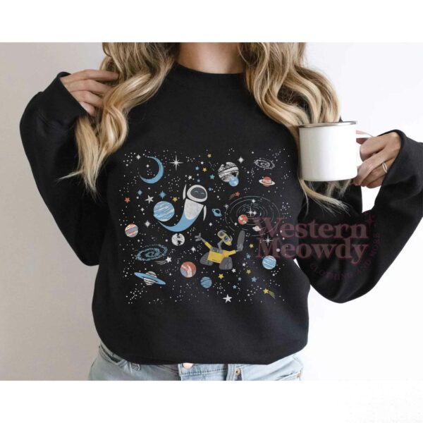 Wall-E and Eve Robot Galaxy Shirt