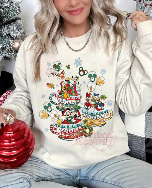 Vintage Mickey And Friends Christmas Cups Sweatshirt