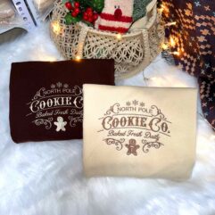 Vintage North Pole Cookie Co Embroidered Crewneck