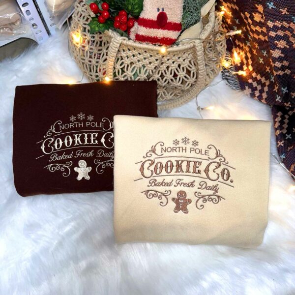 Vintage North Pole Cookie Co Embroidered Crewneck