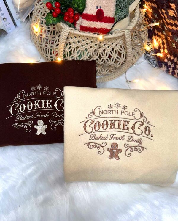 Vintage North Pole Cookie Co Embroidered Crewneck