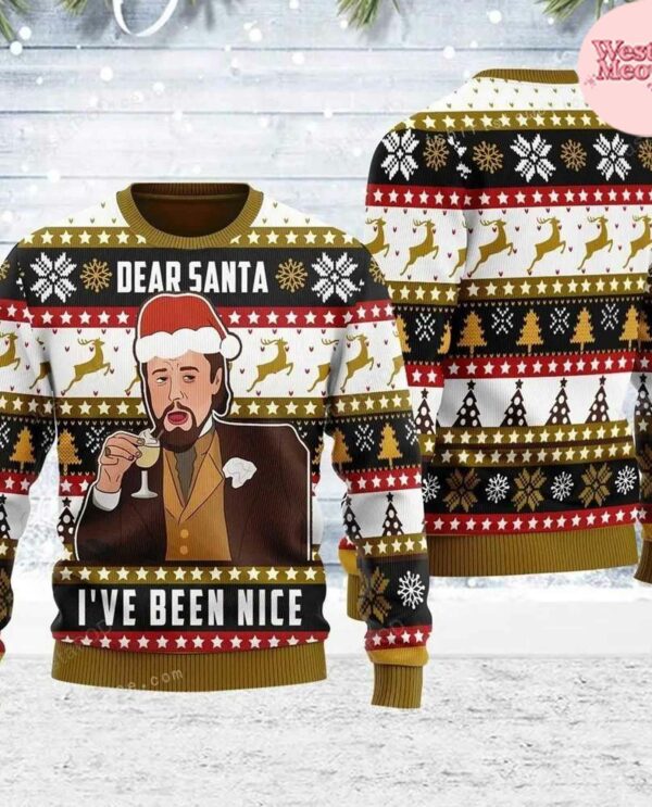 Leo Meme Dear Santa Ugly Sweatshirt