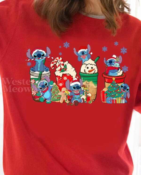 Stitch Coffee Cups Lovers Christmas Sweatshirt