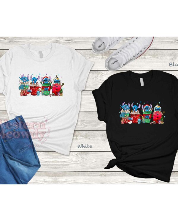 Stitch Coffee Cups Cute Christmas Sweatshirt