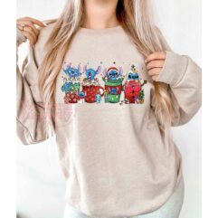 Stitch Coffee Lovers Christmas Santa Sweatshirt