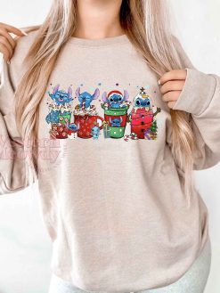 Stitch Coffee Lovers Christmas Santa Sweatshirt