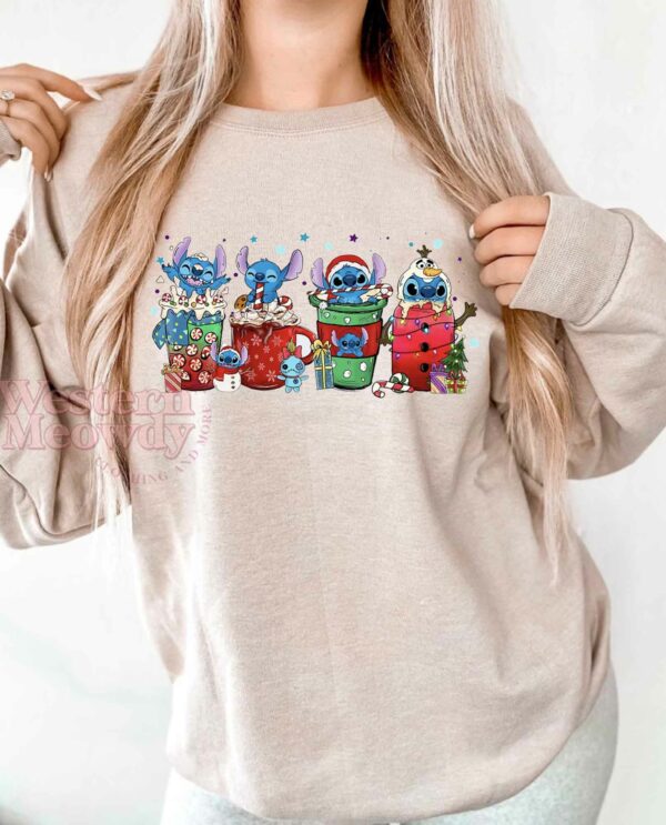 Stitch Coffee Lovers Christmas Santa Sweatshirt