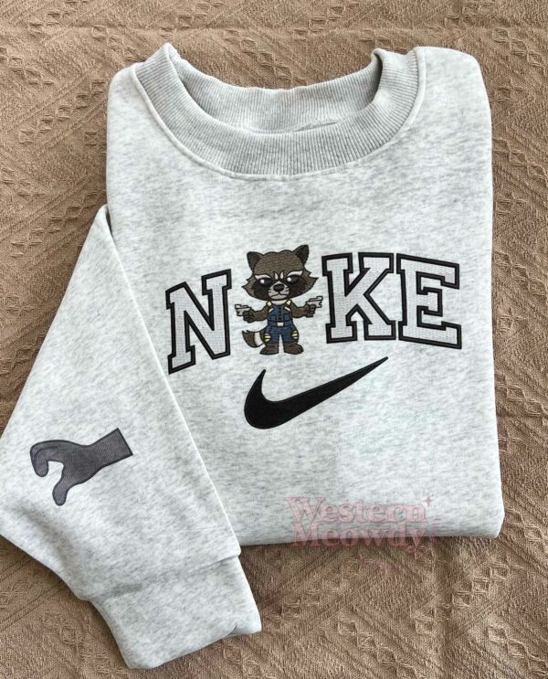 Rocket And Groot Couple Faux-Embroidered Sweatshirt