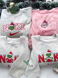 Mr.Grinch And Mrs.Grinch Pink Christmas 2D Sweatshirt