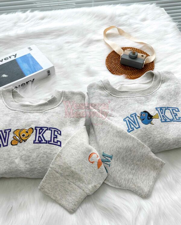 Dory And Nemo Finding Nemo Couple Faux-Embroidered Sweatshirt