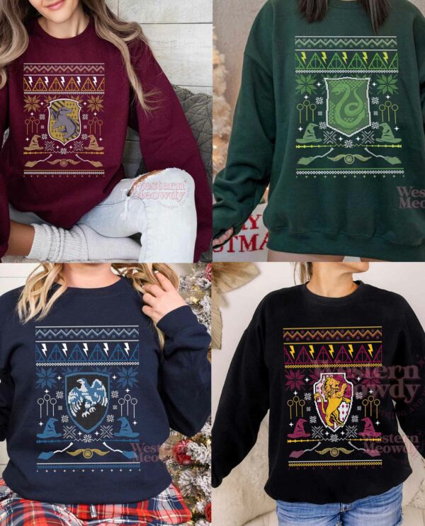 Hogwarts House Ugly Christmas Harry Potter Sweatshirt
