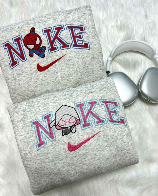 Spider Man And Gwen Couple Faux-Embroidered Sweatshirt