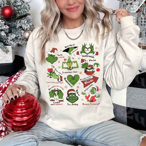 Christmas Grinch My Day I’m Booked Icons Sweatshirt