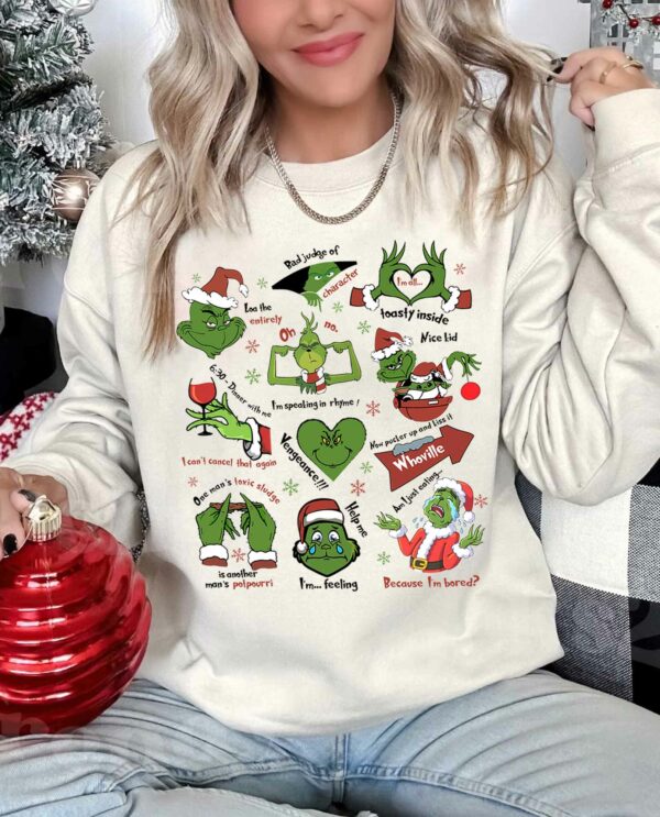 Christmas Grinch My Day I’m Booked Icons Sweatshirt
