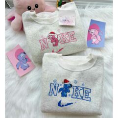 Stitch And Angel Couple Christmas Sweatshirt