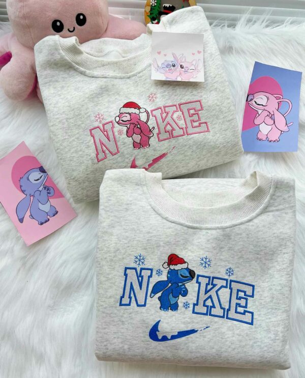 Stitch And Angel Couple Christmas Sweatshirt