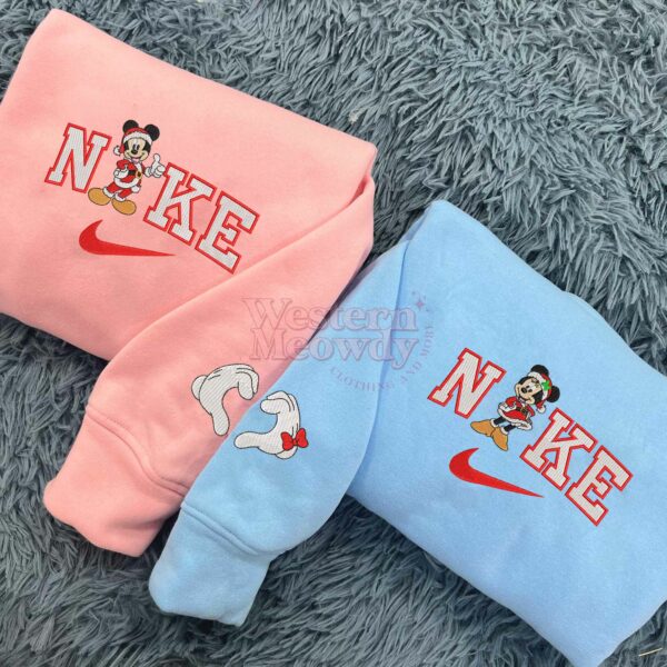 Mickey and Minnie Couple Christmas Santa Sweatshirt