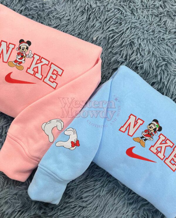 Mickey and Minnie Couple Christmas Santa Sweatshirt