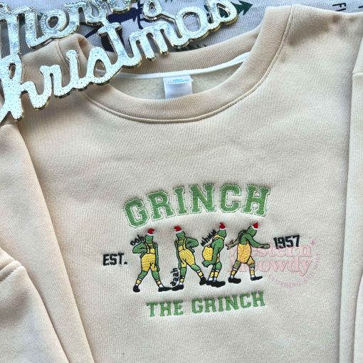 Grinch Ohh Ahh Uhmm Est 1957 Embroidered Sweatshirt