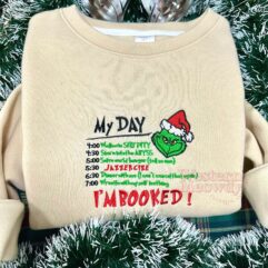 Grinch I’m Booked Embroidered Sweatshirt