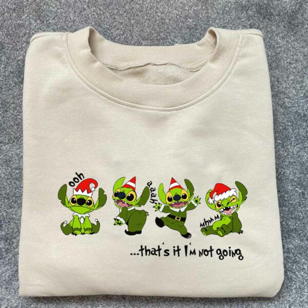 Stitch Grinch Not Going Christmas Santa Claus Sweatshirt