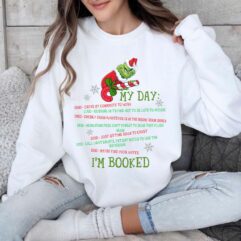 Christmas Grinch My Day I’m Booked Candy Cane Sweatshirt