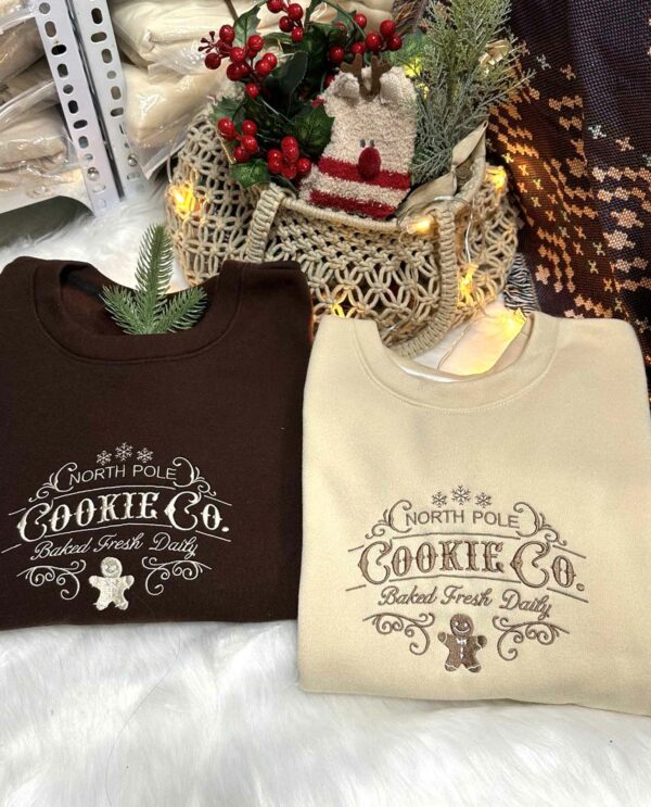 Vintage North Pole Cookie Co Embroidered Crewneck